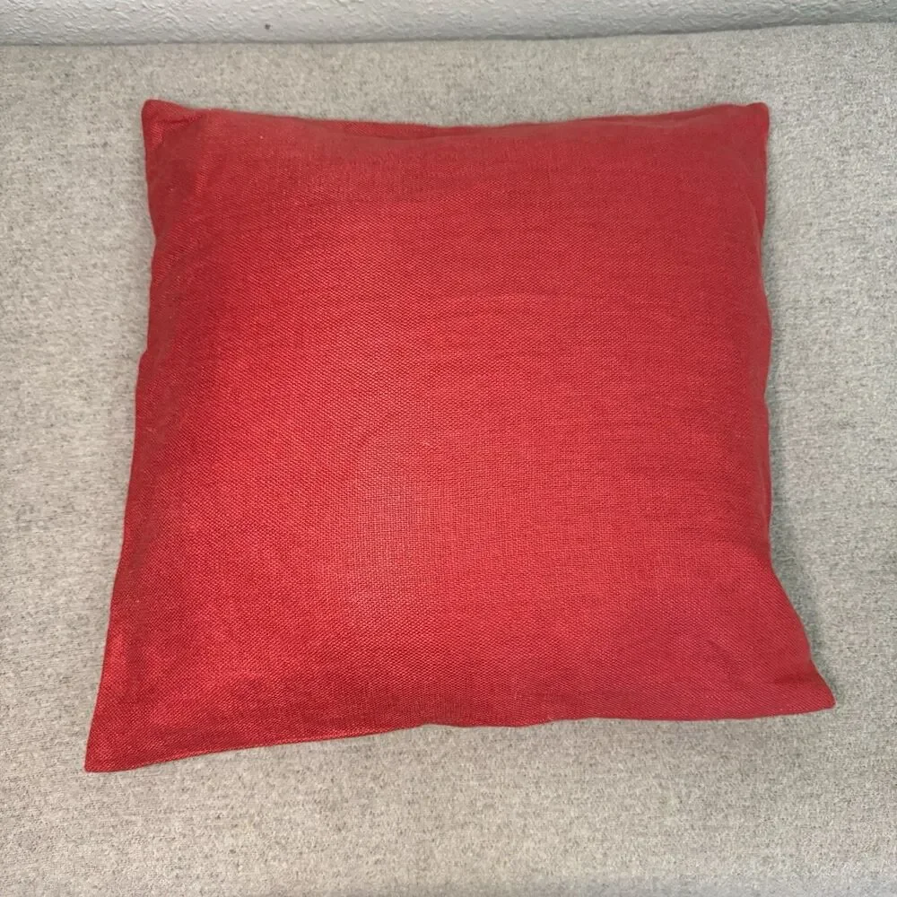 Pottery Barn Linen Shams Set of 3 Throw Pillow 18x18 Red Decorative Farmhouse
